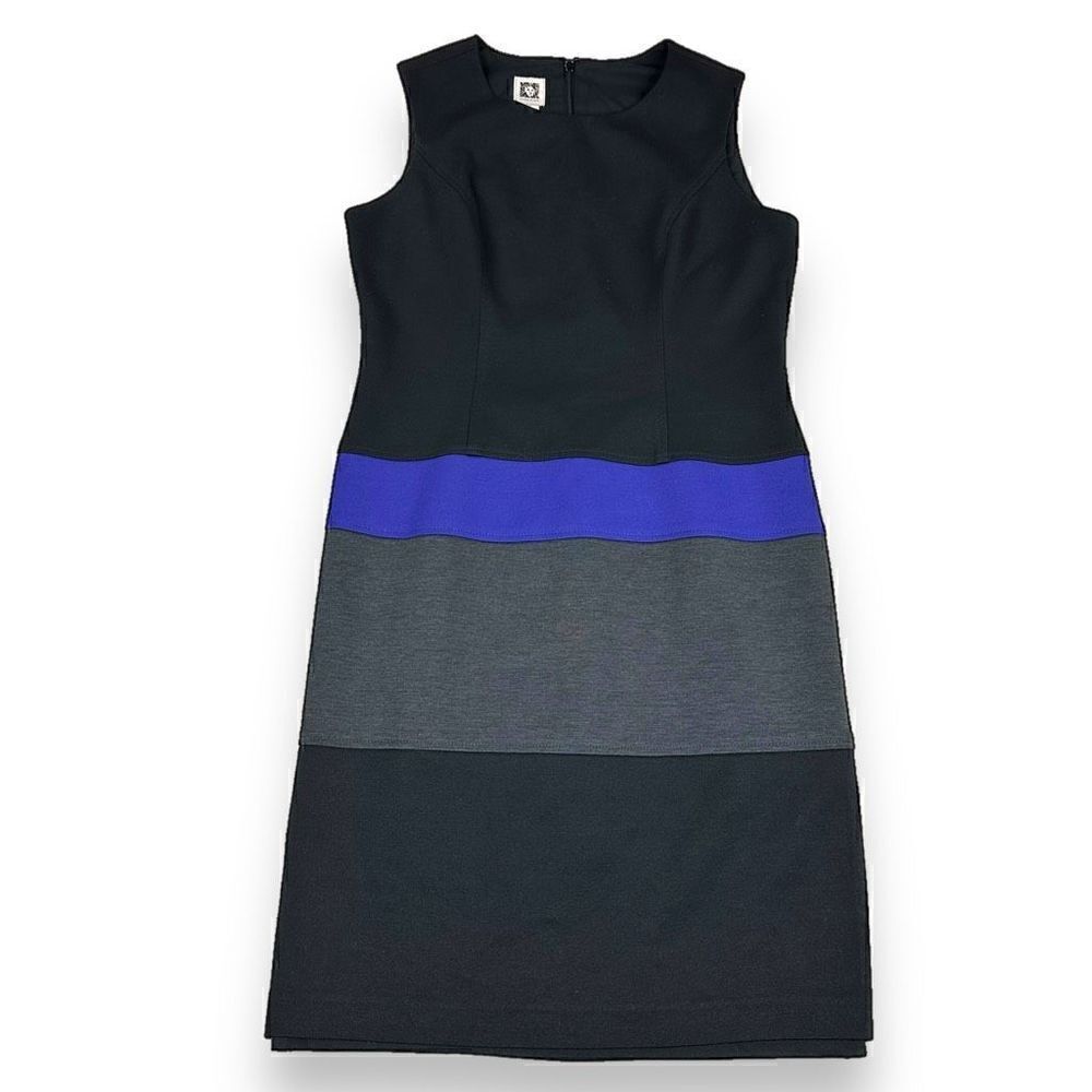 Anne Klein Dress Women’s Size 4 Black Colorblock Sleeveless A-Line Mini Dress